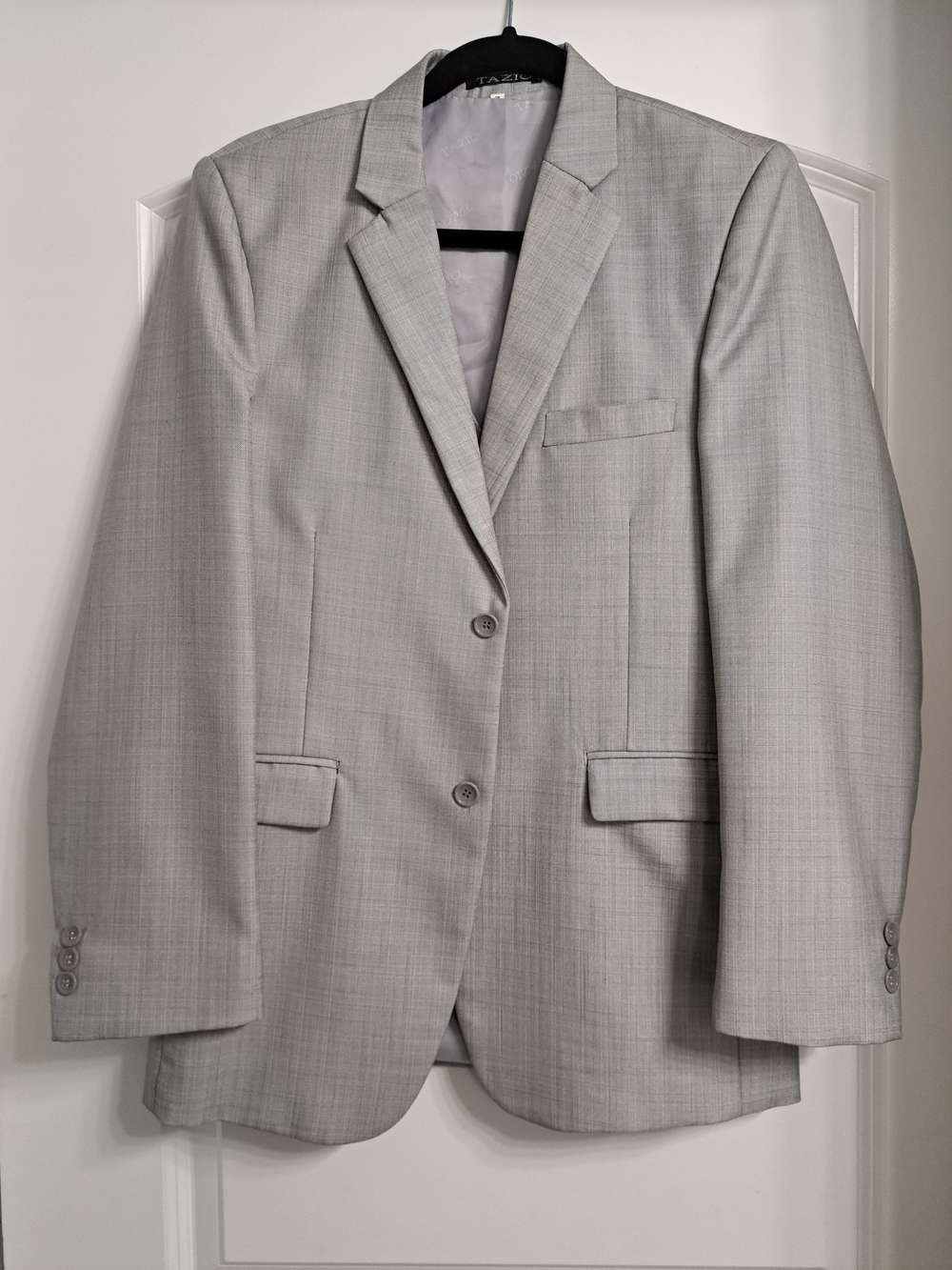 3 Piece Light Gray Men's Suit Blazer - Classic Two-Button